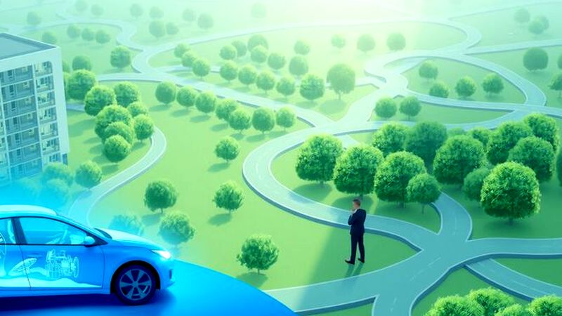 Una ciudad digital y tranquila observa un motor