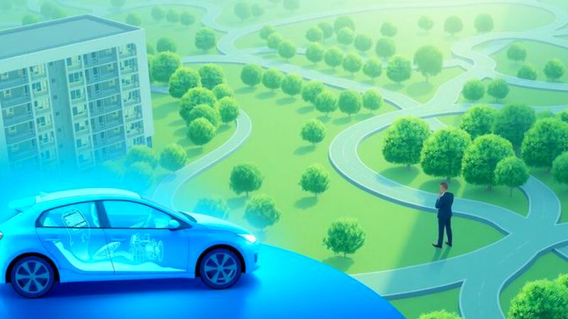 Una ciudad digital y tranquila observa un motor
