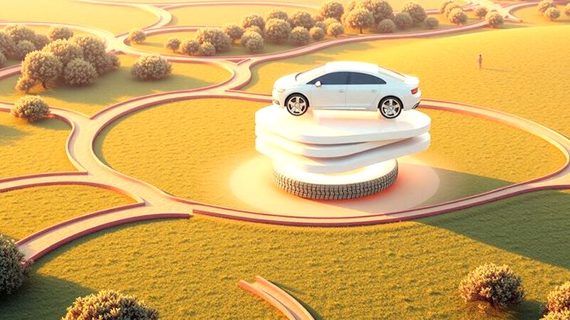 Un coche estilizado reposa en calma