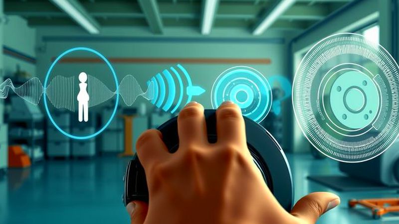 Manos examinan frenos con hologramas seguros