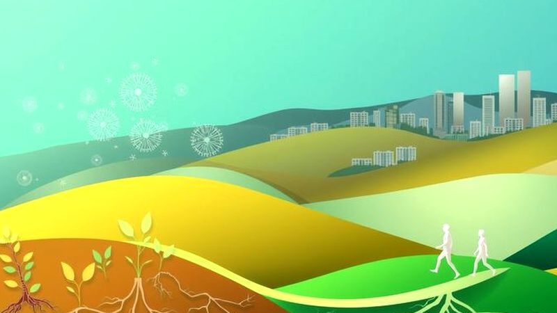 Ciudad serena y armoniosa en expansión