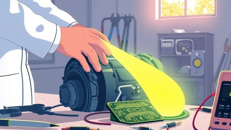 Un técnico reparó con precisión un motor