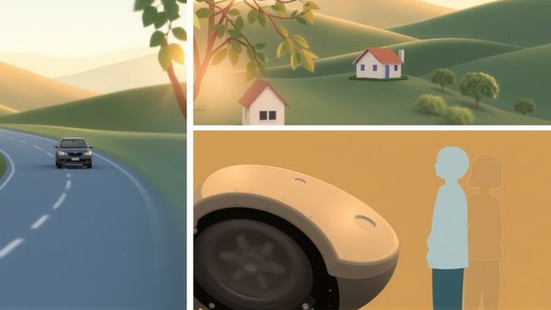 Una ilustración tranquila muestra un camino suave
