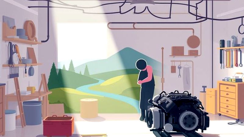 Un taller tranquilo restaura piezas automotrices con cuidado