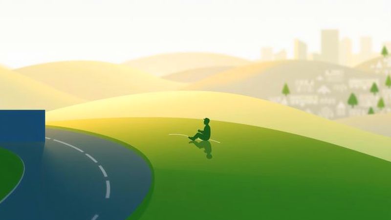 Una figura viaja pacíficamente a través del paisaje