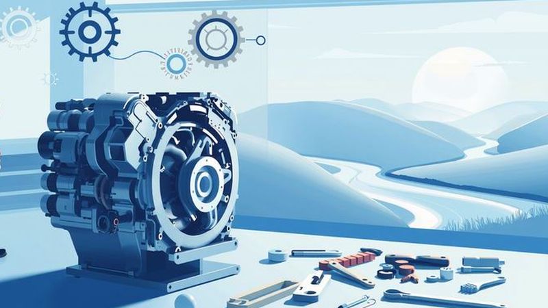 Un ingeniero observa la tecnología armoniosa y precisa