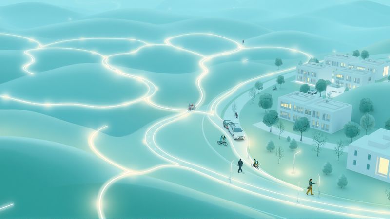 Rutas luminosas guían una vida serena