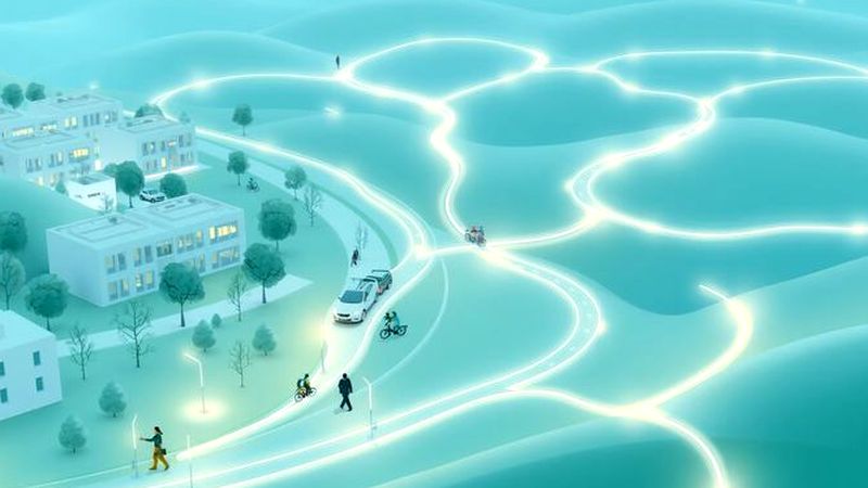 Rutas luminosas guían una vida serena