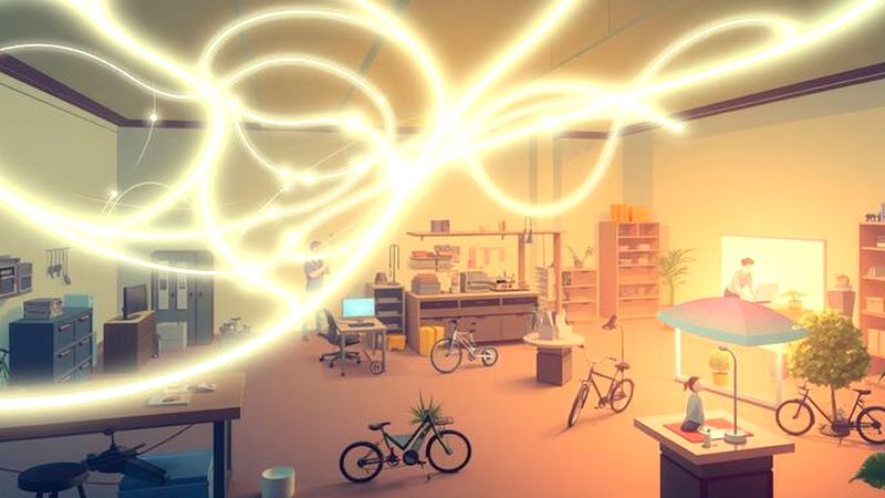 Una red luminosa y colaborativa fluye en calma
