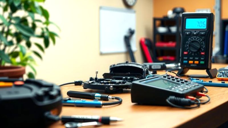 Un técnico examina un sistema de frenos