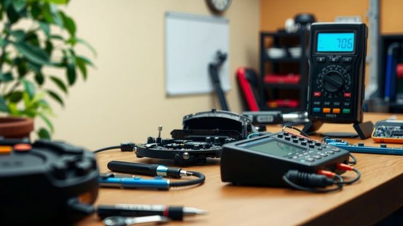 Un técnico examina un sistema de frenos