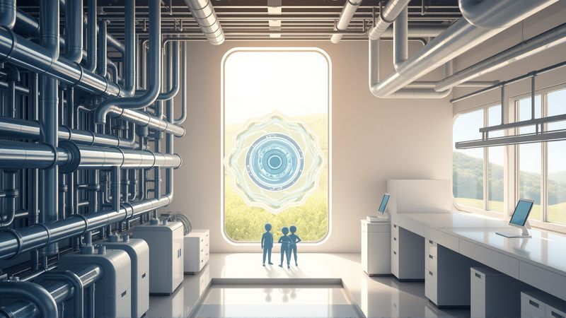 Un laboratorio tranquilo observa un turbina acuática