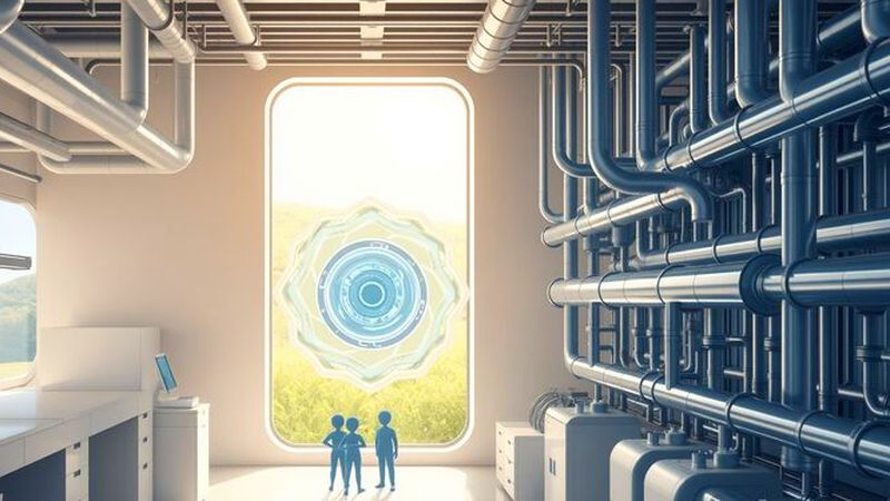 Un laboratorio tranquilo observa un turbina acuática