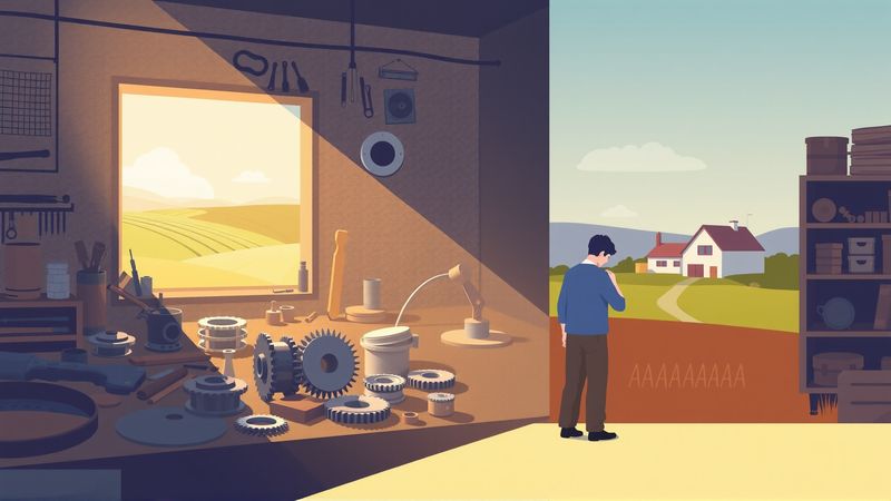Un artesano contempla la reparación paciente